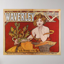 Alphonse ( Alfons ) Mucha ~ Waverley Cycles 1898 Poster