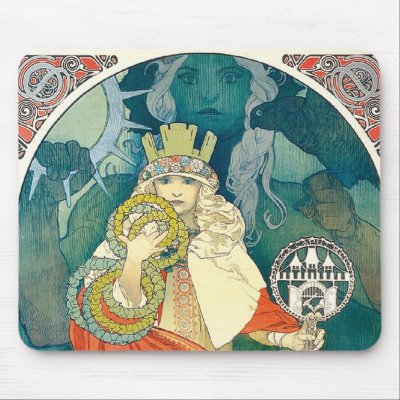 Alphonse Mucha 6th Sokol Festival, 1912 Mouse Pads by ArtNouveauDaz