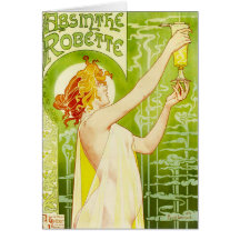 Alphonse Mucha Absinthe Robette Note Card