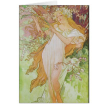 Alphonse Mucha Art Deco Greeting Cards