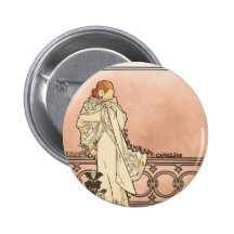 Alphonse Mucha Art Deco Pin