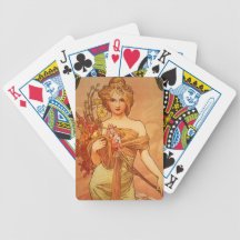 Alphonse Mucha Art Deco Poker Cards