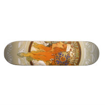 Alphonse Mucha Art Deco Skate Board Deck