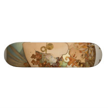Alphonse Mucha Art Deco Skate Deck