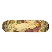 Alphonse Mucha Art Deco Skateboards