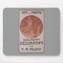 Alphonse Mucha ~ Art Nouveau ~ Documents Decoratif Mousepad