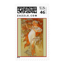 Alphonse Mucha - Art Nouveau - Spring postage by MyOtherPlanet Alphonse Mucha - Art Nouveau - Spring postage