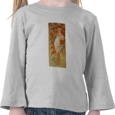 Alphonse Mucha - Art Nouveau - Spring T-shirt by MyOtherPlanet