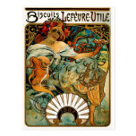 Alphonse Mucha Biscuits LeFevre Utile Postcard
