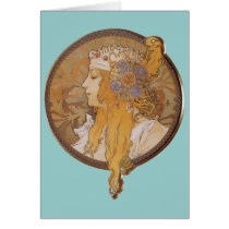 Alphonse Mucha ~ Byzantine Head: The Blonde Greeting Card