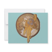 Alphonse Mucha ~ Byzantine Head: The Blonde invitations