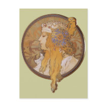 Alphonse Mucha ~ Byzantine Head: The Blonde Post Cards