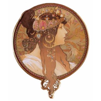 Alphonse Mucha Byzantine Head, The Brunette shirt