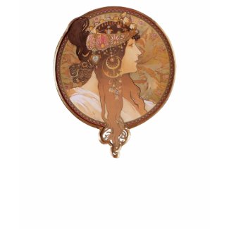 Alphonse Mucha Byzantine Head, The Brunette shirt
