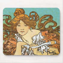 Alphonse Mucha - Cycles Perfecta mousepads by MasterpieceArt Alphonse Mucha - Cycles Perfecta mousepads