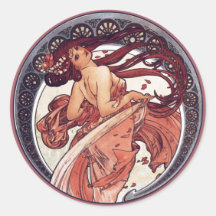 Alphonse Mucha - Dance Round Sticker