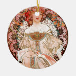 Alphonse Mucha: Daydream (Rêverie) Ceramic Ornament