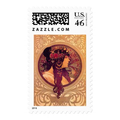 Alphonse Mucha - Donna Orechini Stamps by MasterpieceArt