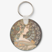 Alphonse Mucha - Erin keychains by MasterpieceArt Alphonse Mucha - Erin keychains