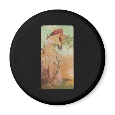 Alphonse Mucha Ete Summer Refrigerator Magnet by vintage_poster