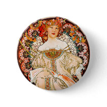 Alphonse Mucha - F. Champenois Button