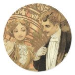 Alphonse Mucha "Flirt" Stickers