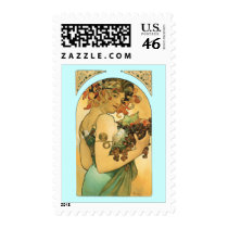 Alphonse Mucha ~ Fruit ( 1897 ) Art Nouveau Stamps