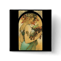 Alphonse Mucha ~ Fruit ( 1897 ) buttons by ArtNouveauDaz Alphonse Mucha ~ Fruit ( 1897 ) buttons