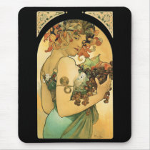 Alphonse Mucha ~ Fruit ( 1897 ) Mousepad by ArtNouveauDaz Alphonse Mucha ~ Fruit ( 1897 ) Mousepad
