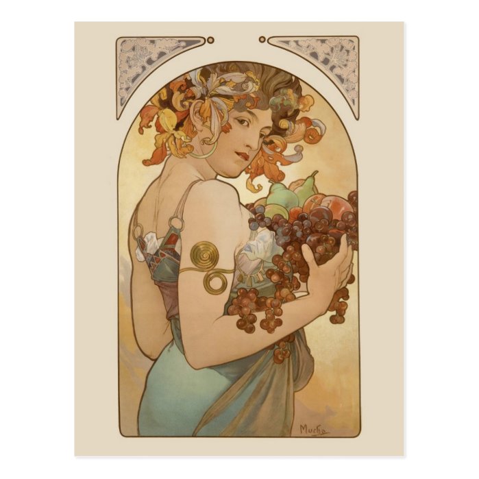 Alphonse Mucha Fruit CC0405 Art Nouveau Postcard