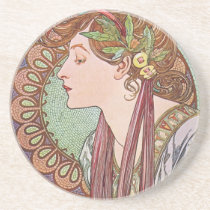 Alphonse Mucha Goddess Art coasters