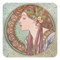 Alphonse Mucha Goddess Art stickers