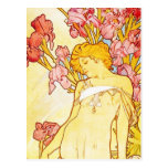 Alphonse Mucha Iris Postcard