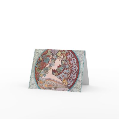 Alphonse Mucha Ivy Art Nouveau Note Cards Foldover by imagina