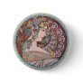Alphonse Mucha Ivy Art Nouveau Round Button Pin