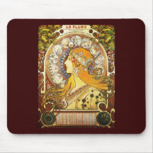 Alphonse Mucha La Plume Mousepad