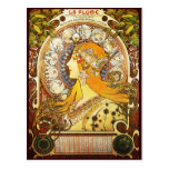 Alphonse Mucha La Plume Post Card