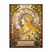 Alphonse Mucha La Plume Post Card