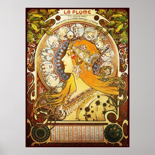 Alphonse Mucha La Plume posters