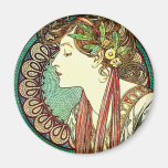 Alphonse Mucha Laurel Magnet