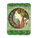 Alphonse Mucha Laurel Magnet
