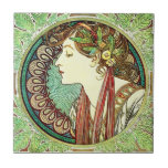 Alphonse Mucha Laurel Tile