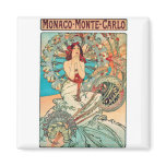 Alphonse Mucha Monaco, Monte-Carlo, 1897 Magnets