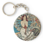 Alphonse Mucha  ~ Monaco Monte Carlo Art Nouveau Key Chains