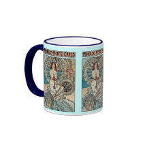 Alphonse Mucha  ~ Monaco Monte Carlo Art Nouveau mugs