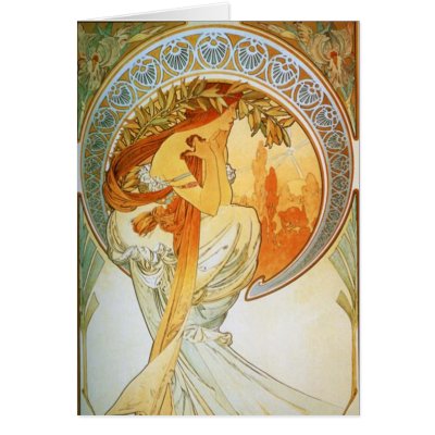 Alphonse Mucha - Poetry Card by MasterpieceArt