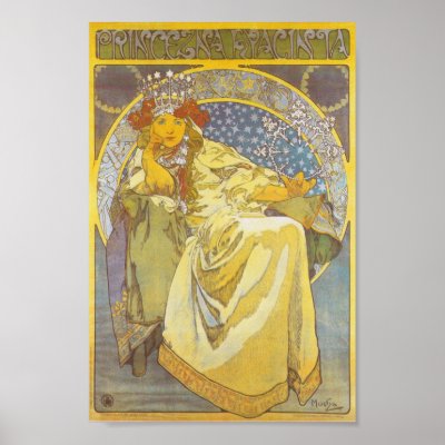 Alphonse Mucha - Princess Hyacint Print by kijjo7