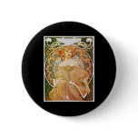 Alphonse Mucha Reverie Daydream Buttons
