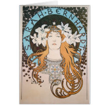 Alphonse Mucha Sarah Bernhardt art nouveau kind De Greeting Card