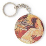 Alphonse Mucha Sunflower Key Chains